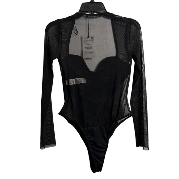 Zara Viscose & Mesh Bodysuit NEW! SZM - Picture 3 of 6